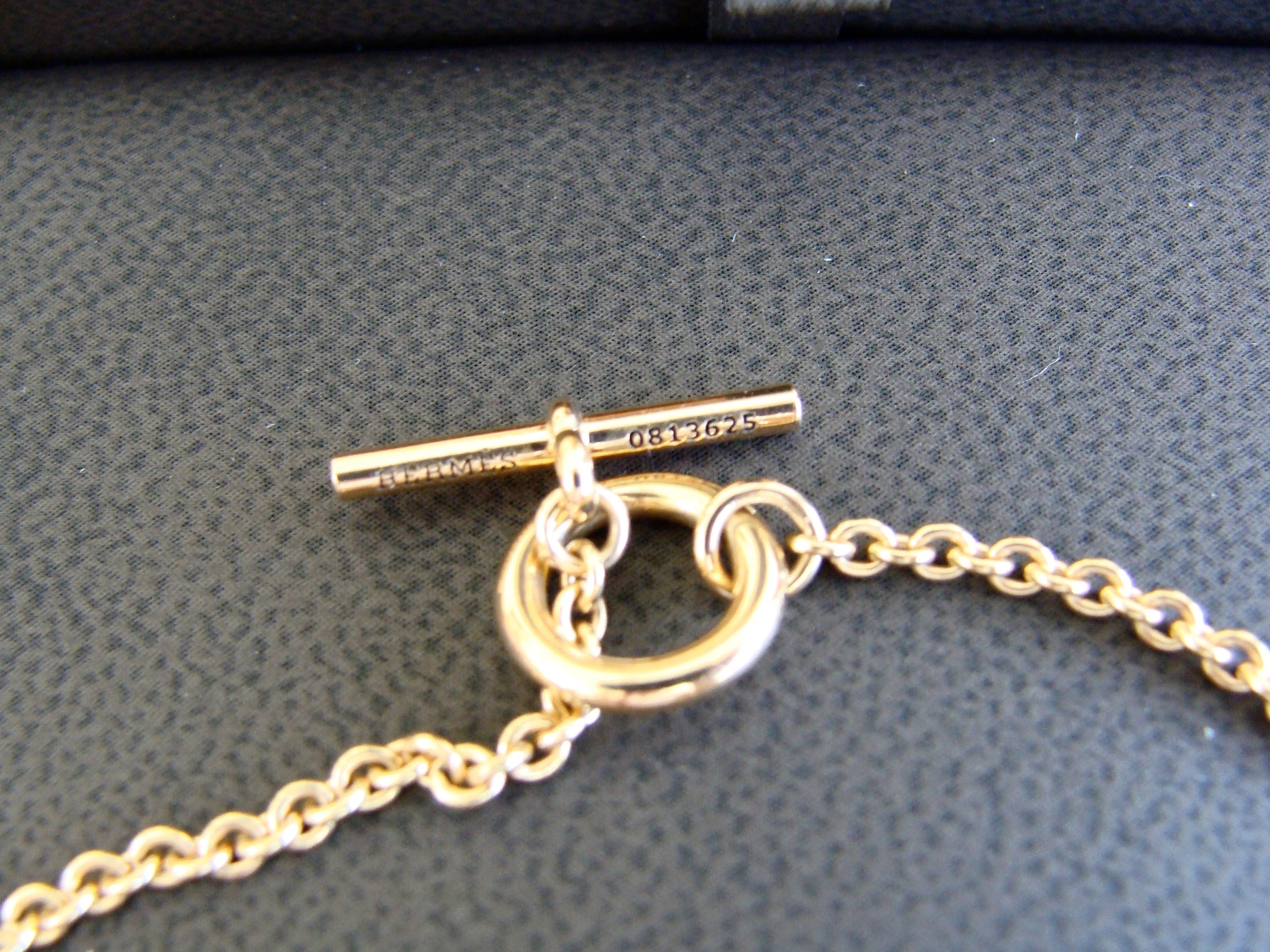 Hermes Rose De Mer Rose 18K Gold Necklace | loveallbags.com