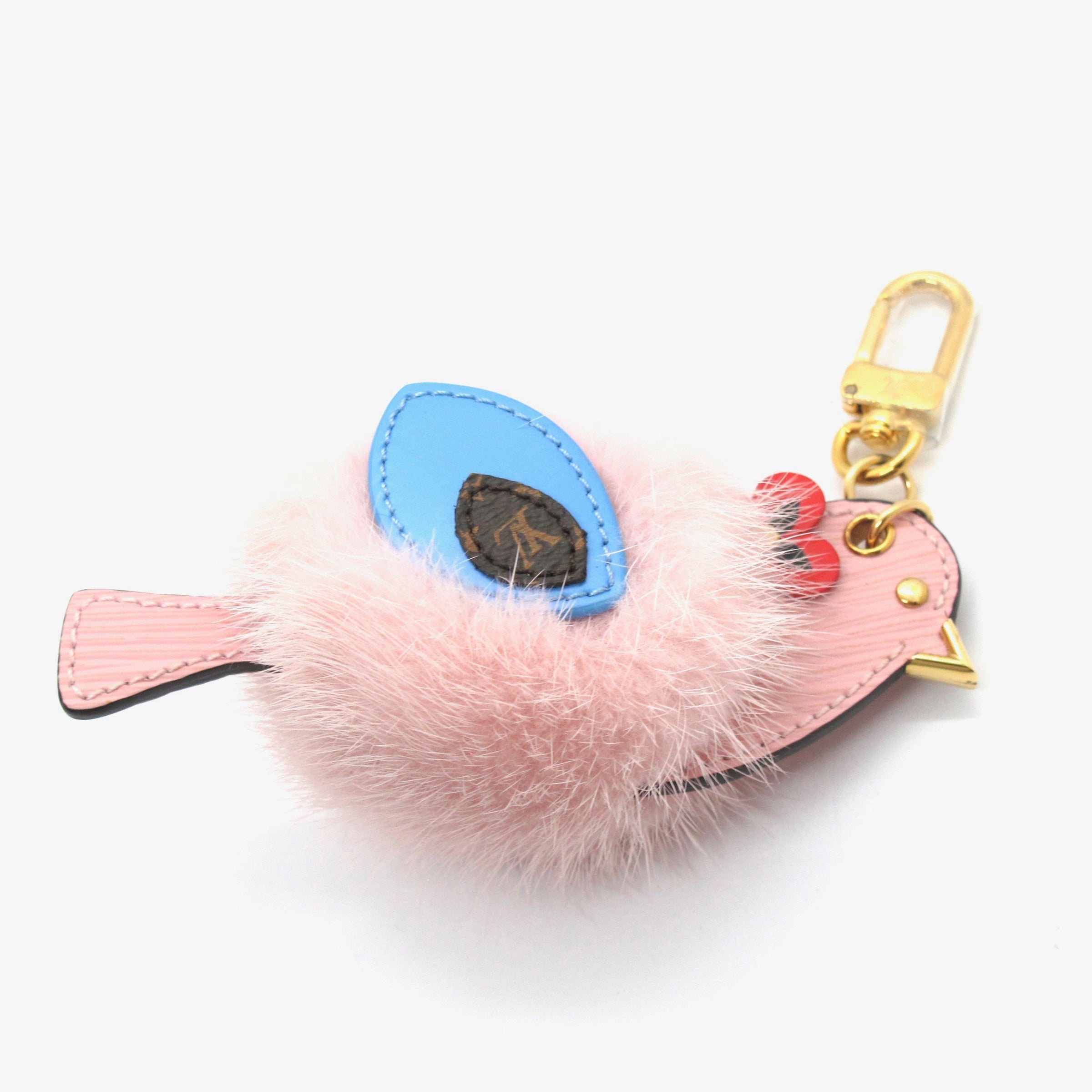 Louis Vuitton Pink Bird Fur Bag Charm Key Chain - Limited Edition