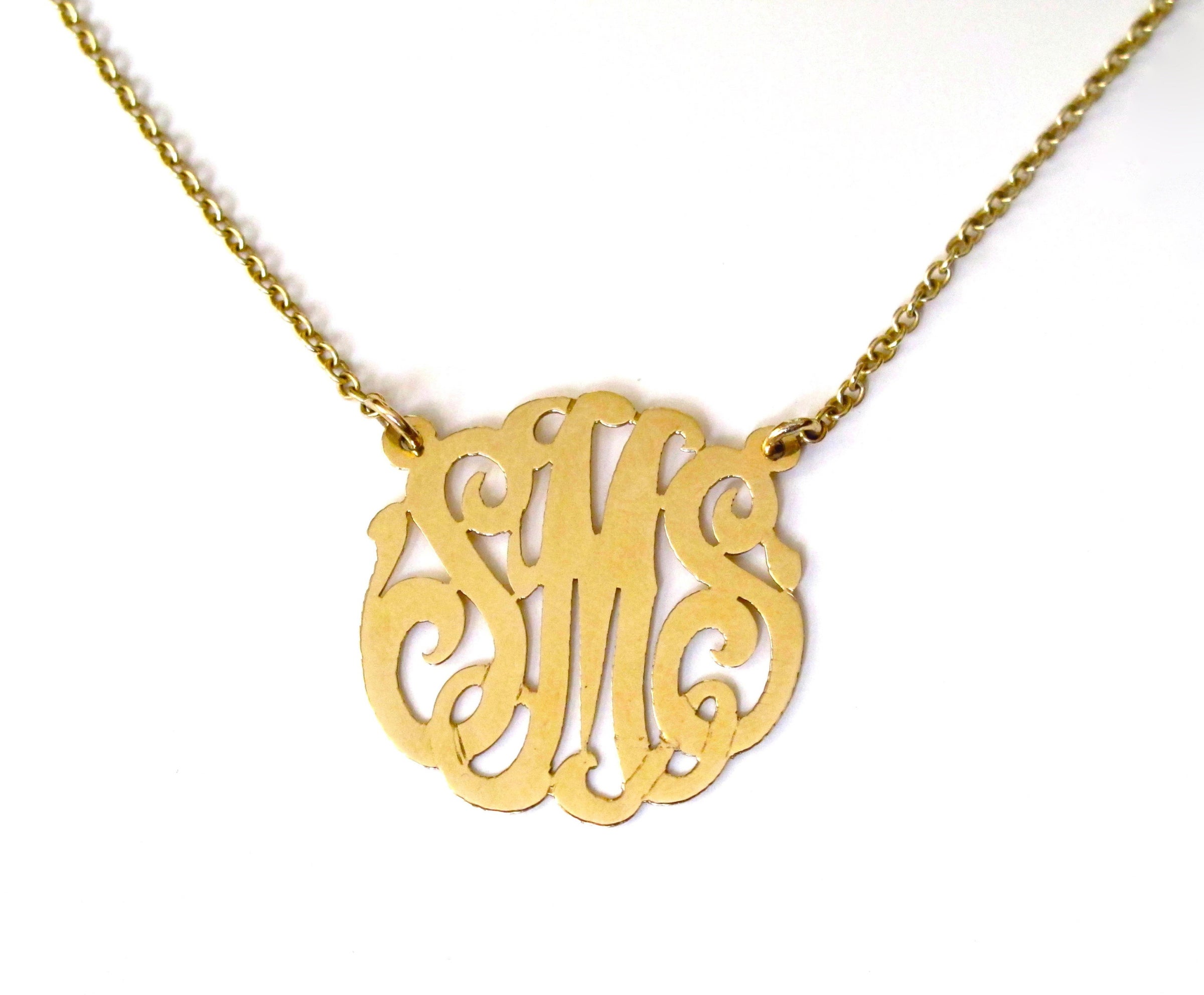 14K Gold Monogram Necklaces